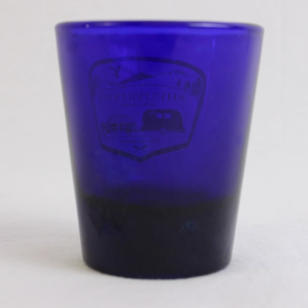 Shelter Cove Resort & Marina Odell Lake, Oregon Blue Cobalt Shot Glass