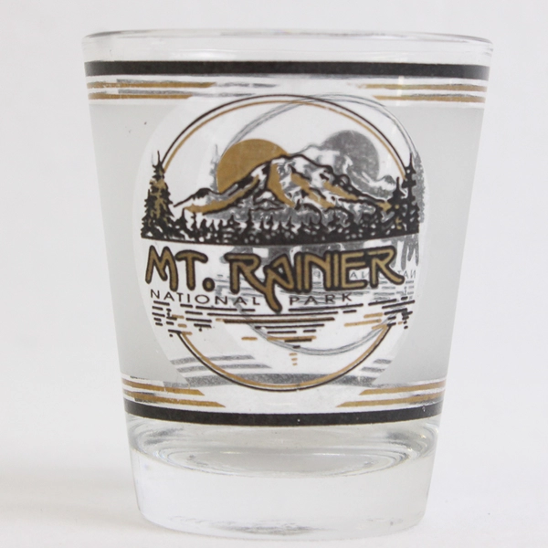 Vintage Clear Shot Glass Souvenir Mount Rainier National Park