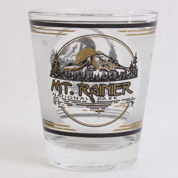 Vintage Clear Shot Glass Souvenir Mount Rainier National Park