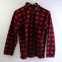 Children's Place Red and Black Buffalo Check 1/4-Zip Jacket Boys' Size L 10/12
