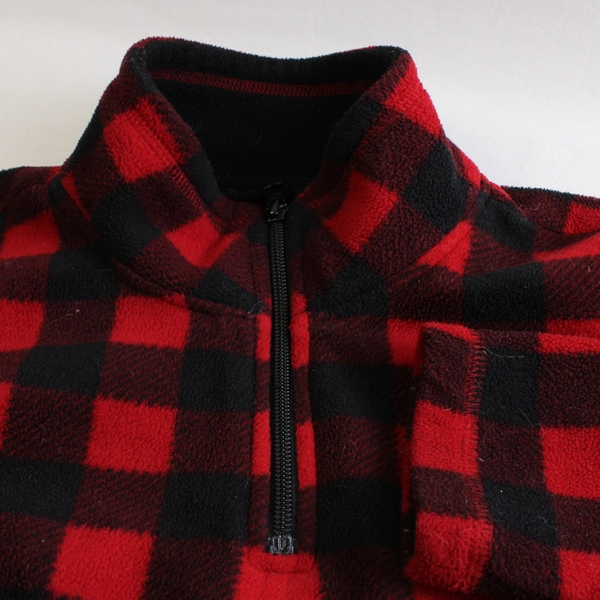 Children's Place Red and Black Buffalo Check 1/4-Zip Jacket Boys' Size L 10/12