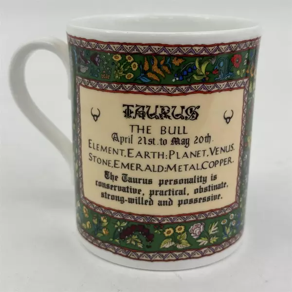 1991 Royal Worcester Zodiacs Taurus Ceramic Coffee Mug