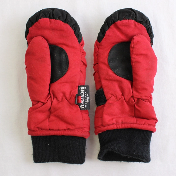 OshKosh B'gosh Red and Black Mittens Kids' Size 2-4T FLAW