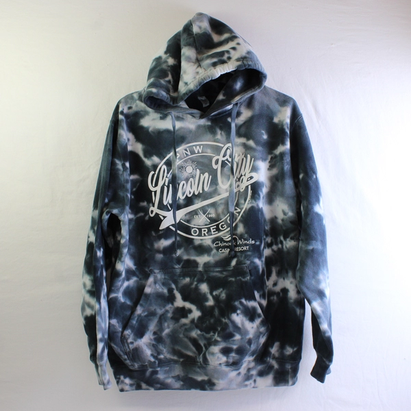 Lincoln City Chinook Winds Casino Resort Gray-Blue Tie-Dye Hoodie Men's Medium