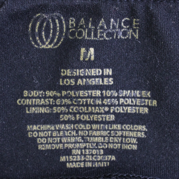 Balance Collection Black and Coral Capri Leggings Women's Size Medium