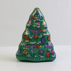 Small Christmas Tree Metal Tin Holiday Gift Box