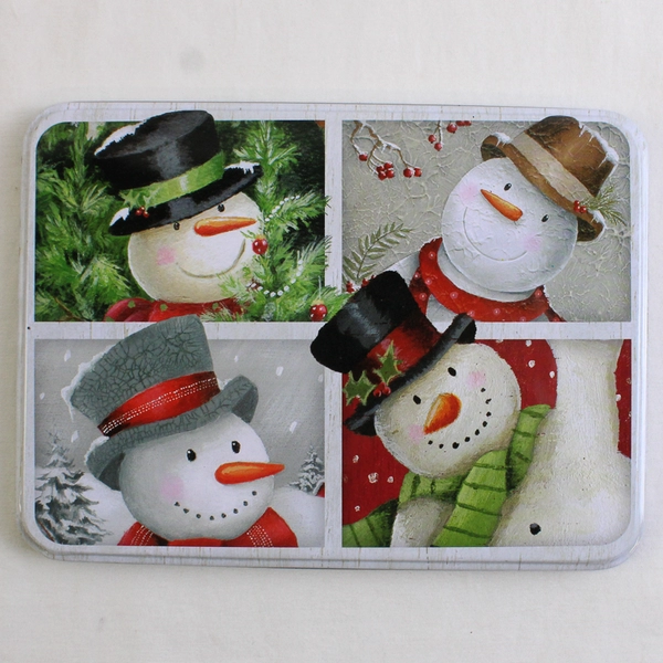 Cute Snowman Decorative Christmas Holiday Tin Box