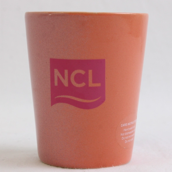 Norwegian Sun Cruise Line Orange Ceramic Shot Glass 2 Ounce