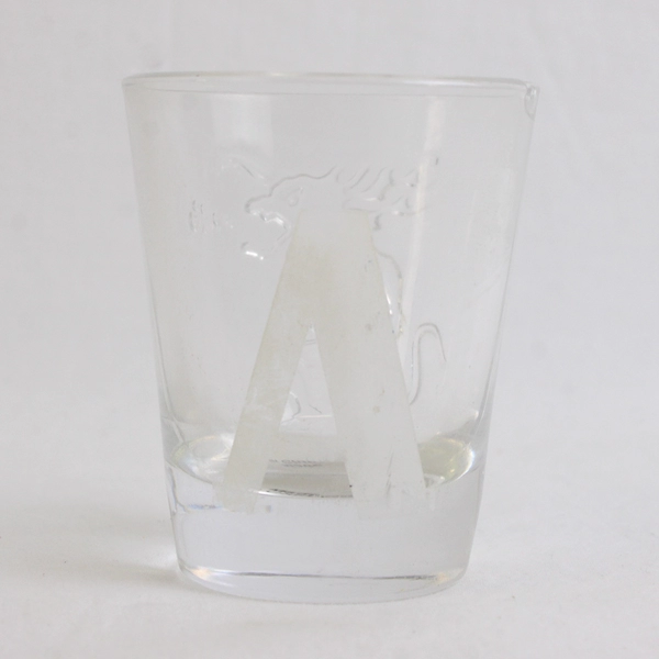 Fireball Cinnamon Whisky Shot Glass Embossed Dragon Logo Letter "A"