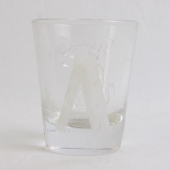Fireball Cinnamon Whisky Shot Glass Embossed Dragon Logo Letter "A"