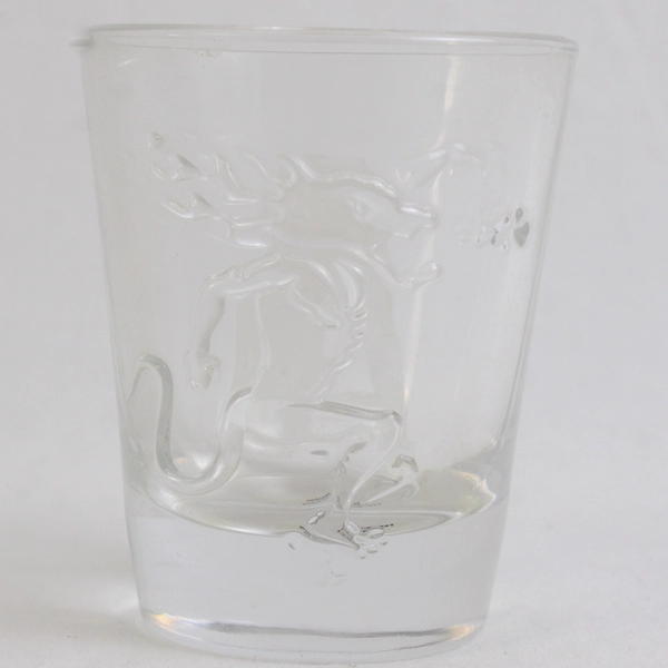 Fireball Cinnamon Whisky Shot Glass Embossed Dragon Logo Letter "A"