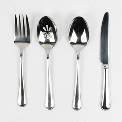 Lot Of 4 Mikasa Virtuoso Glossy Stainless Serving Spoon Fork Dinner Knife