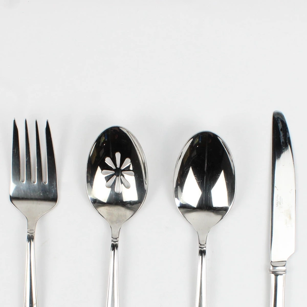 Lot Of 4 Mikasa Virtuoso Glossy Stainless Serving Spoon Fork Dinner Knife