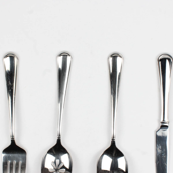 Lot Of 4 Mikasa Virtuoso Glossy Stainless Serving Spoon Fork Dinner Knife