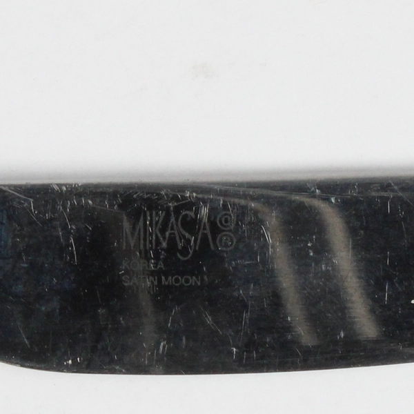 Lot of 2 Mikasa Satin Moon Gravy Ladle Dinner Knife Stainless Steel