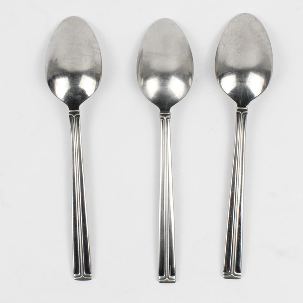 Lot of 3 Parallels by Mikasa Tablespoons Glossy Frosted Ridge Stainless Flatware
