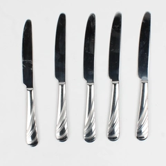 Lot of 5 Mikasa Swirl Dinner Knives Stainless Steel