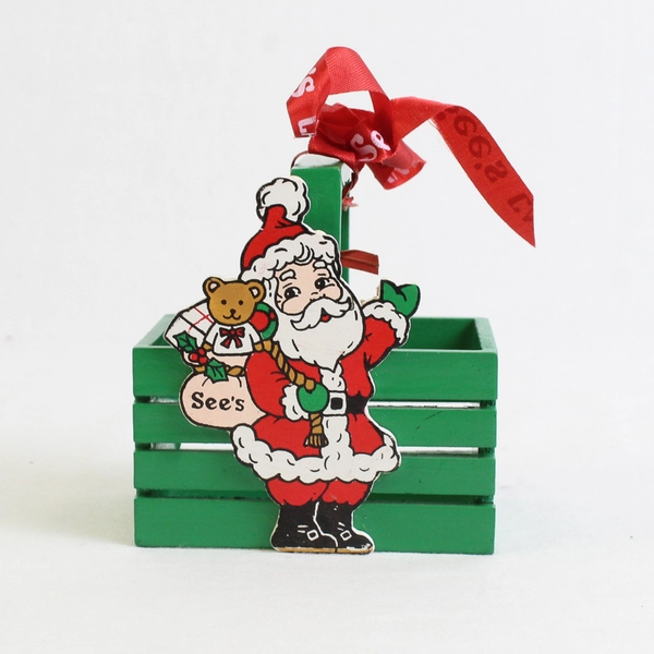 Vintage 1992 See's Candies Christmas Santa Candy Holder