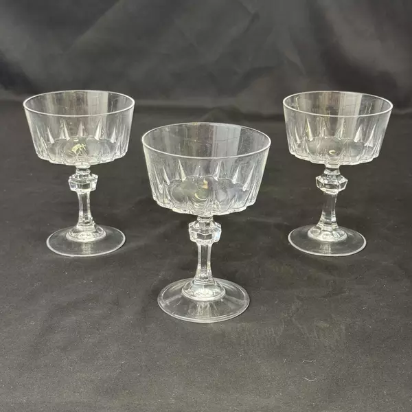 3 Princess House Crystal Esprit Champagne Tall Sherbet Glasses 5.25"