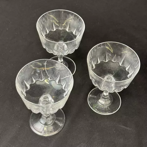 3 Princess House Crystal Esprit Champagne Tall Sherbet Glasses 5.25"