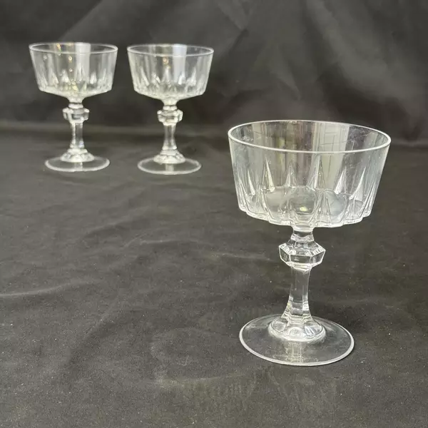 3 Princess House Crystal Esprit Champagne Tall Sherbet Glasses 5.25"