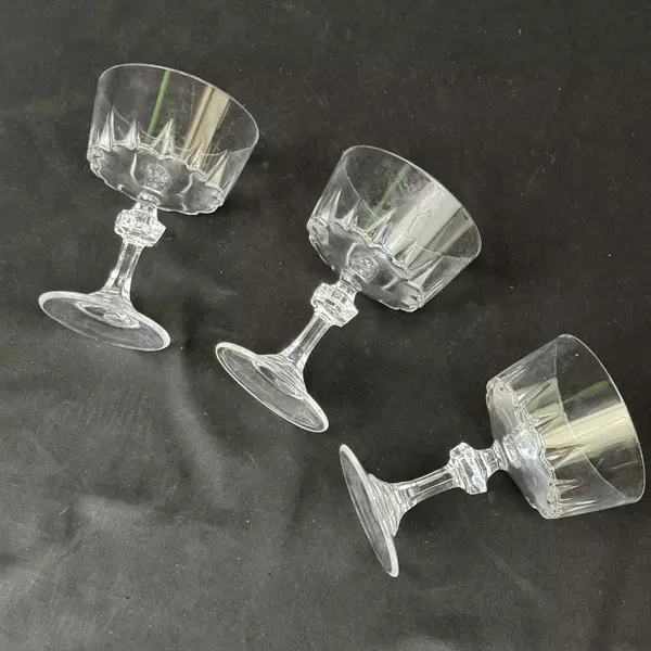 3 Princess House Crystal Esprit Champagne Tall Sherbet Glasses 5.25"