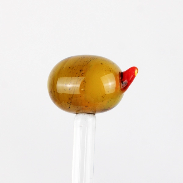 Lot of 6 Unbranded Olive Glass Cocktail Picks Swizzle Sticks Green 