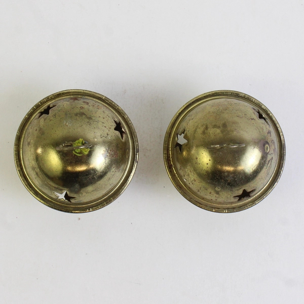 Lot of 2 Metal Jingle Bell Sleigh Christmas Tree Ornaments 