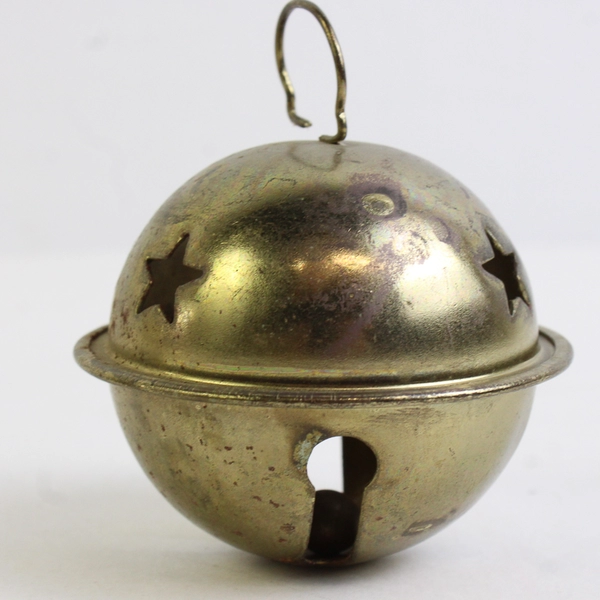 Lot of 2 Metal Jingle Bell Sleigh Christmas Tree Ornaments 