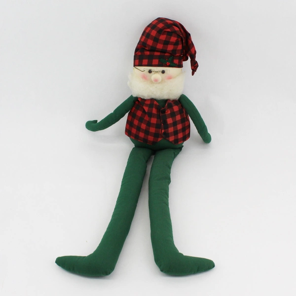 27" Hallmark Cards Santa In Plaid Plush Shelf Sitter Figurine