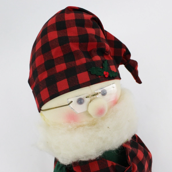 27" Hallmark Cards Santa In Plaid Plush Shelf Sitter Figurine