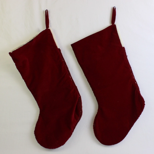 Set of 2 Matching Red and White Christmas Stockings 18"