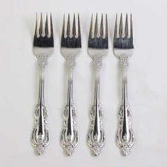 A Set of 4 Michael Lloyd 18/8 Stainless Flatware Salad Forks MLL7 Pattern 7 Inch