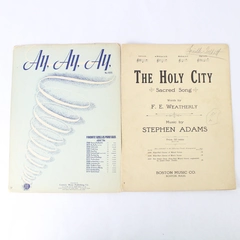 Lot Of 2 Vintage Sheet Music from 1942 Featuring Ay Ay Ay and The Holy City