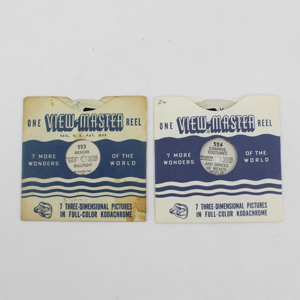 Lot Of 2 Vintage Sawyers ViewMaster 523 524 Dances of Mexico World Wonders