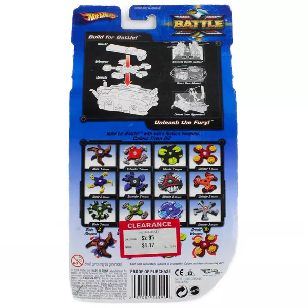 HOT WHEELS Battle X Weapons Pack Blade 1 & Missile 2 Sealed G8305 Toy