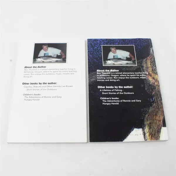 Lot of 2 Books by Ron Thornhill Lifetime of Fishing and Coyotes, Bobcats Signed