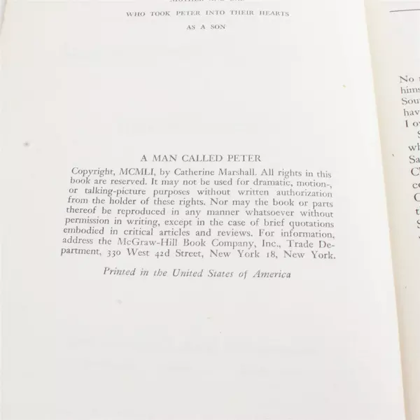 A Man Called Peter by Catherine Marshall Hardcover Inspirational Religious