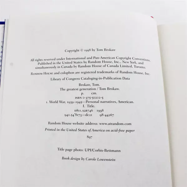 The Greatest Generation Hardcover by Tom Brokaw 