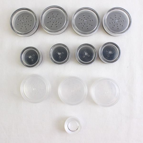 Lot of 12 Unbranded Various Sizes Clear Makeup/Powder Empty Screw Top Pots