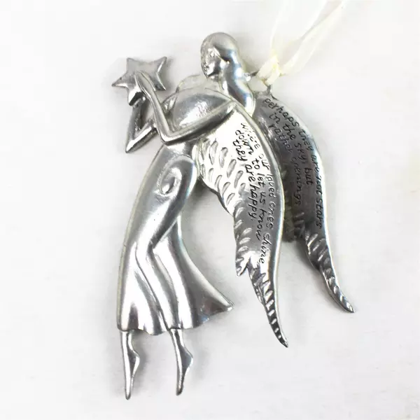 Serenity Seasons of Cannon Falls Pewter Angel Ornament "Perhaps They Are Not..."