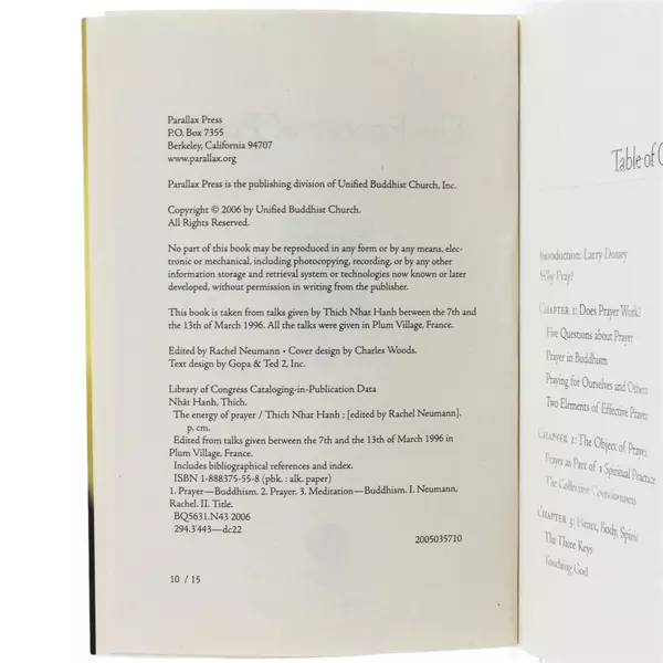 The Energy of Prayer by Thich Nhat Hanh The Relevance of Prayer 2006 Paperback