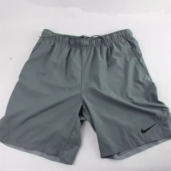 Nike Solid Light Gray Color Dri-Fit Activewear Shorts Men's Size LG