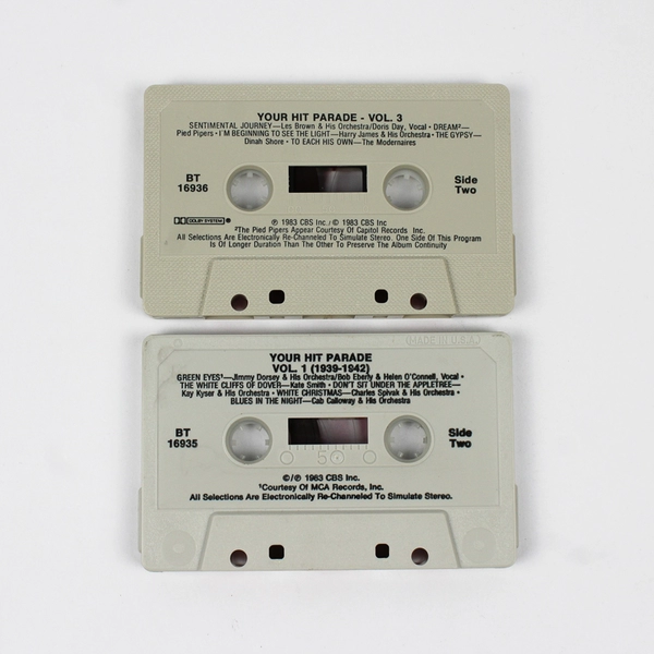 Lot of 2 "Your Hit Parade" Vol. 2&3 Cassettes Harry James Orch. BT16935/BT16936