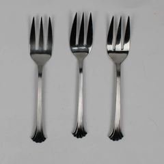 Lot of 3 Wallace Silver Tiara Pattern 18/8 Cold Meat Serving Forks 8.5" Good