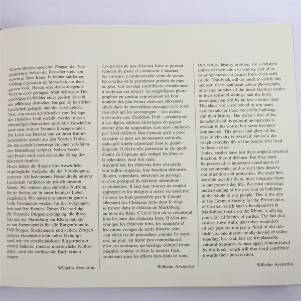 Burgen in Deutschland Thaddäus Troll 1979 Hardcover 96 Farbfotos 