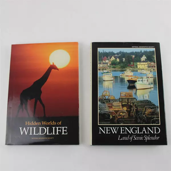 Lot of 2 National Geographic Books Hidden Worlds of Wildlife & New England