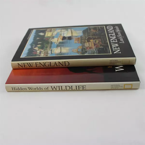 Lot of 2 National Geographic Books Hidden Worlds of Wildlife & New England