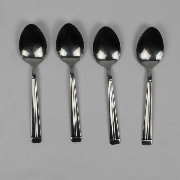 Lot of 4 Wallace Silver Matisse Pattern Oval Soup Spoons Stainless 7.25 Inches