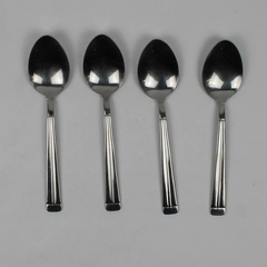 Lot of 4 Wallace Silver Matisse Pattern Oval Soup Spoons Stainless 7.25 Inches